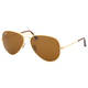 Ray Ban Aviator RB3025 Unisex Gold Frame Brown Classic Lens Sunglasses - Thumbnail 0