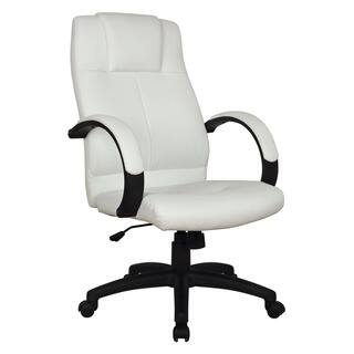 Basil White Leatherette Pneumatic Lift Office Chair