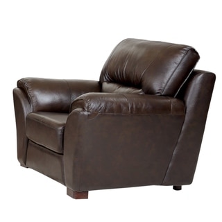 ABBYSON LIVING Caprice Top Grain Espresso Leather Armchair