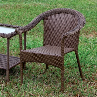 Furniture of America Dahlee Espresso Wicker Inspired Patio Chair
