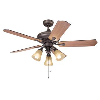 Kichler Lighting Traditional Bronze 52 inch Ceiling Fan with 3-light Kit and Reversable Blades