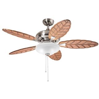 Kichler Lighting Casual Brushed Nickel 52 inch Ceiling Fan with 2-light Kit and Carved Wood Blades