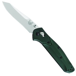Benchmade 940 Osborne Green Aluminum Handle Tanto Plain Edge 3.4-Inch Blade Knife