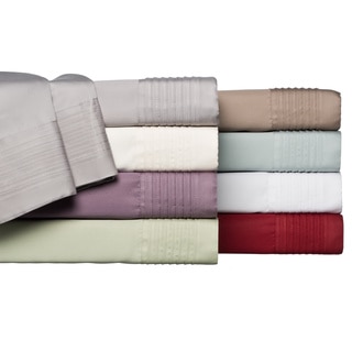 Lancaster Pleated Hem Cotton Rich 6-piece 1000 Thread Count Blend Sheet Set