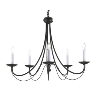 Versailles Swag Plug-in Wrought Iron 5-light Chandelier