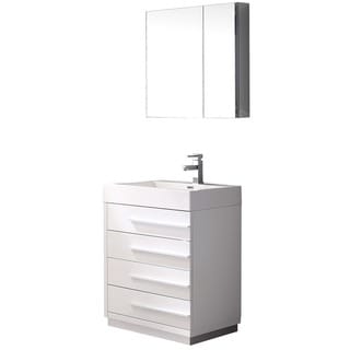 Fresca Livello 24" White Modern Bathroom Vanity w/ Medicine Cabinet