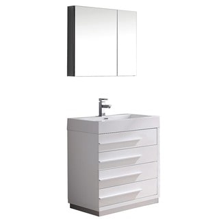 Fresca Livello 30-inch White Modern Bathroom Vanity/ Medicine Cabinet