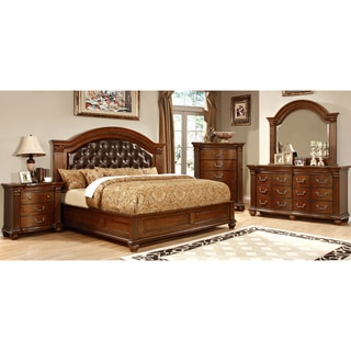 Furniture of America Vayne II 4-Piece Traditional Cherry Bedroom Set