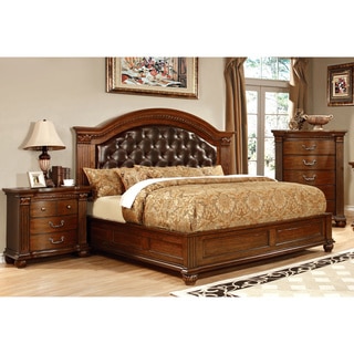 Furniture of America Vayne II 3-Piece Traditional Cherry Bedroom Set
