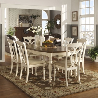 Shayne Country Antique Two-tone White Extending Dining Set by iNSPIRE Q Classic (2 options available)