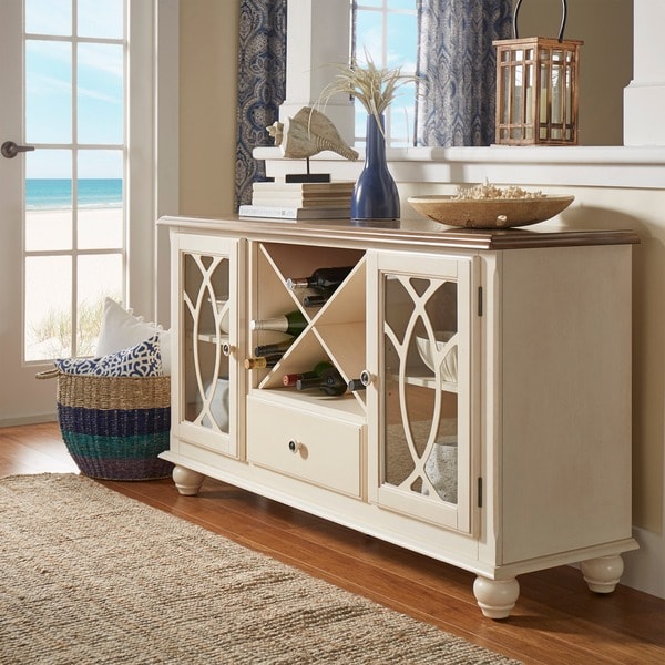 TRIBECCA HOME Shayne Country Antique White Buffet Sideboard