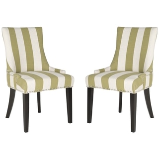 Safavieh En Vogue Dining Lester Sweet Pea Green/ White Stripe Side Chairs (Set of 2)