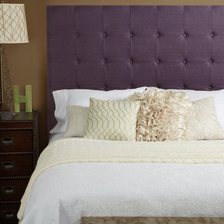 Humble + Haute Stratton Iris Purple Linen Tall Queen Tufted Upholstered Headboard