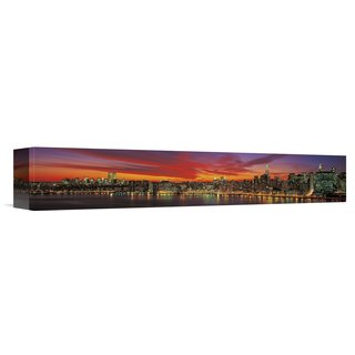 Global Gallery Richard Berenholtz 'Sunset over New York' Stretched Canvas Artwork