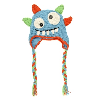 Crummy Bunny Hand-knit Blue Monster Baby Beanie