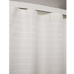 Lineation Ivory Polyester Shower Curtain