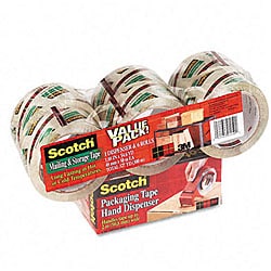 3M Scotch Mailing and Storage Tape with Dispenser (Pack of 6)