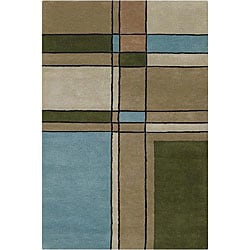 Artist's Loom Hand-tufted Contemporary Geometric Wool Rug (7'9 Round)