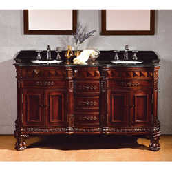 OVE Decors Birmingham 60-inch Double Sink Bathroom Vanity with Granite Top