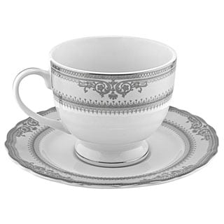 Vanessa Platinum Cup and Saucers (Set of 6)