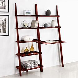 Cherry 2-piece Leaning Ladder Shelf