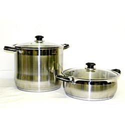 Prime Pacific 18/10 Heavy Duty Stainless Steel 24 qt. and 10 qt. Stock Pot Set