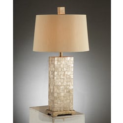 Rectangular Mother-of-pearl Tile Table Lamp