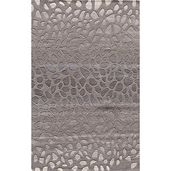 Ombre Stones Silver Hand-Tufted Wool Rug (3'6 x 5'6)