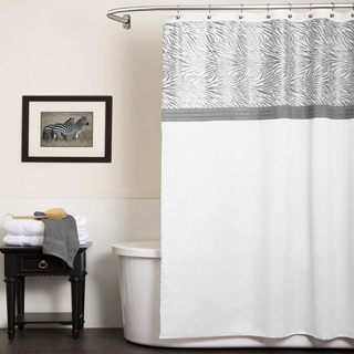 Lush Decor Serengeti White Shower Curtain