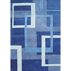Alliyah Handmade Blue New Zealand Blend Wool Rug (8' x 10')