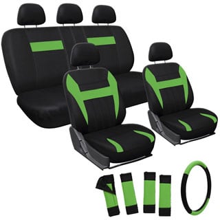 Oxgord Green 17-piece Car Seat Cover Automotive Set, Universal Fit for Cars, Trucks, SUVs, or Vans