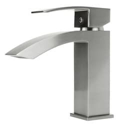 Square Single Hole Brushed Nickel Bathroom Faucet