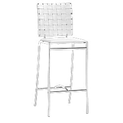Zuo Criss Cross White Counter Chairs (Set of 2)