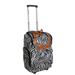 Runway Lady's Lightweight Zebra Carry-on Rolling Luggage Bag