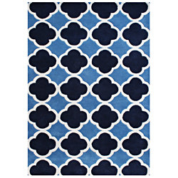 Alliyah Handmade Azure Blue New Zealand Blend Wool Rug (5' x 8')