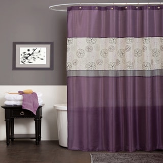 Lush Decor Covina Purple Shower Curtain