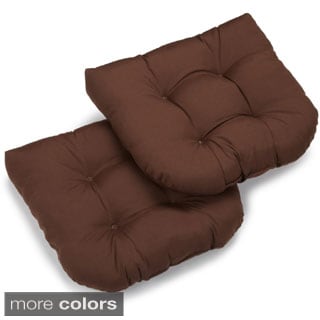 Blazing Needles Earthtone19-inch U-shaped Tufted Twill Chair Cushions (Set of 2)