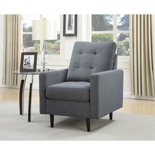 Christies Home Living Mid Century Microfiber Blue-grey Accent Chair