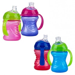 Nuby 8-ounce 2-Handle No-Spill Super Spout Cup (Pack of 2)