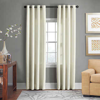 Grand Luxe Pearl All Linen Gotham Grommet Curtain Panel