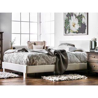 Furniture of America Kutty Modern Full Size Padded Leatherette Platform Bed