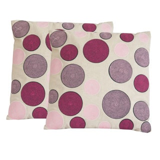 Circles 18-inch Linen Pillows (Set of 2)