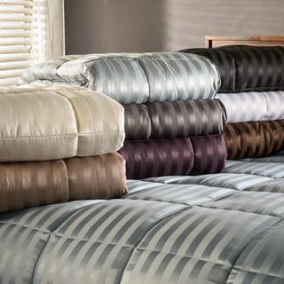 Superior All-Season Luxurious Striped Down Alternative Comforter