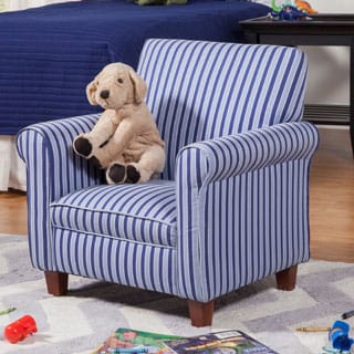 HomePop Juvenile Blue Striped Club Chair