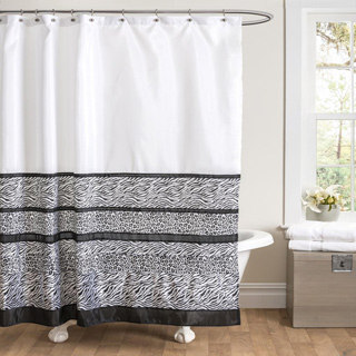 Lush Decor Tribal Dance Black/White Shower Curtain