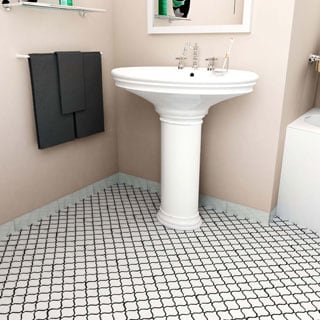 SomerTile 9.75x10.75-inch Victorian Morocco Glossy White Porcelain Mosaic Floor and Wall Tile (Case