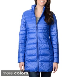 Leonardo Women's Stand Collar Faux Down Quilted Coat