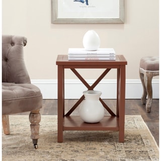 Safavieh Candence Chocolate Brown Cross Back End Table