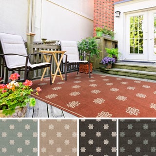 Meticulously Woven Jenna Contemporary Floral Indoor/Outdoor Area Rug (6' x 9')