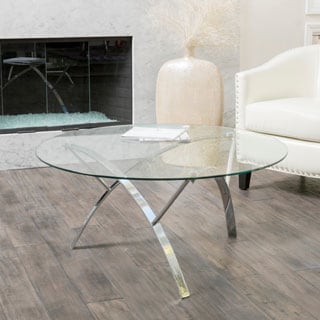 Marin Round Glass Coffee Table by Christopher Knight Home
